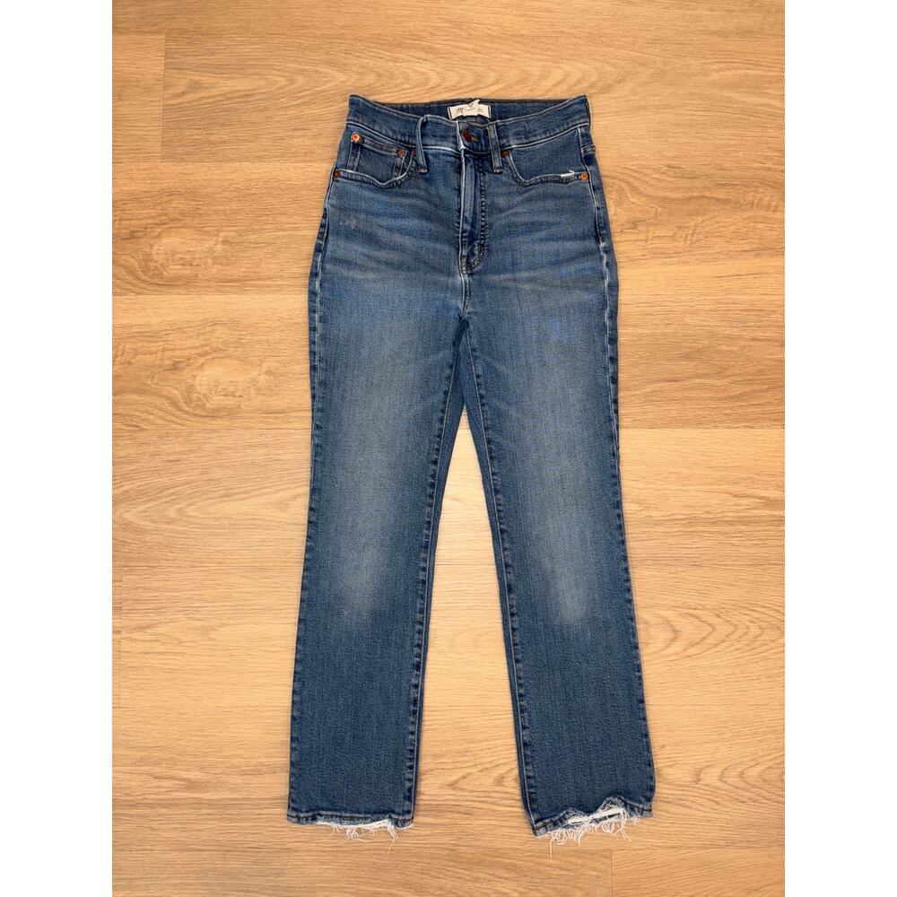 Madewell slim demi boot jeans/denim distressed ankles size 25